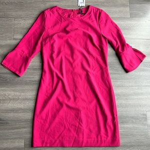 NWT Banana Republic Factory Pink Fitted Mid Sleeve Dress